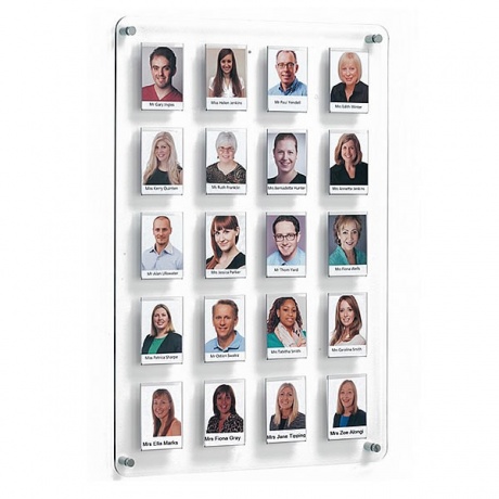 Crystal Staff & Class Pupil Photo Board with 20 Pockets